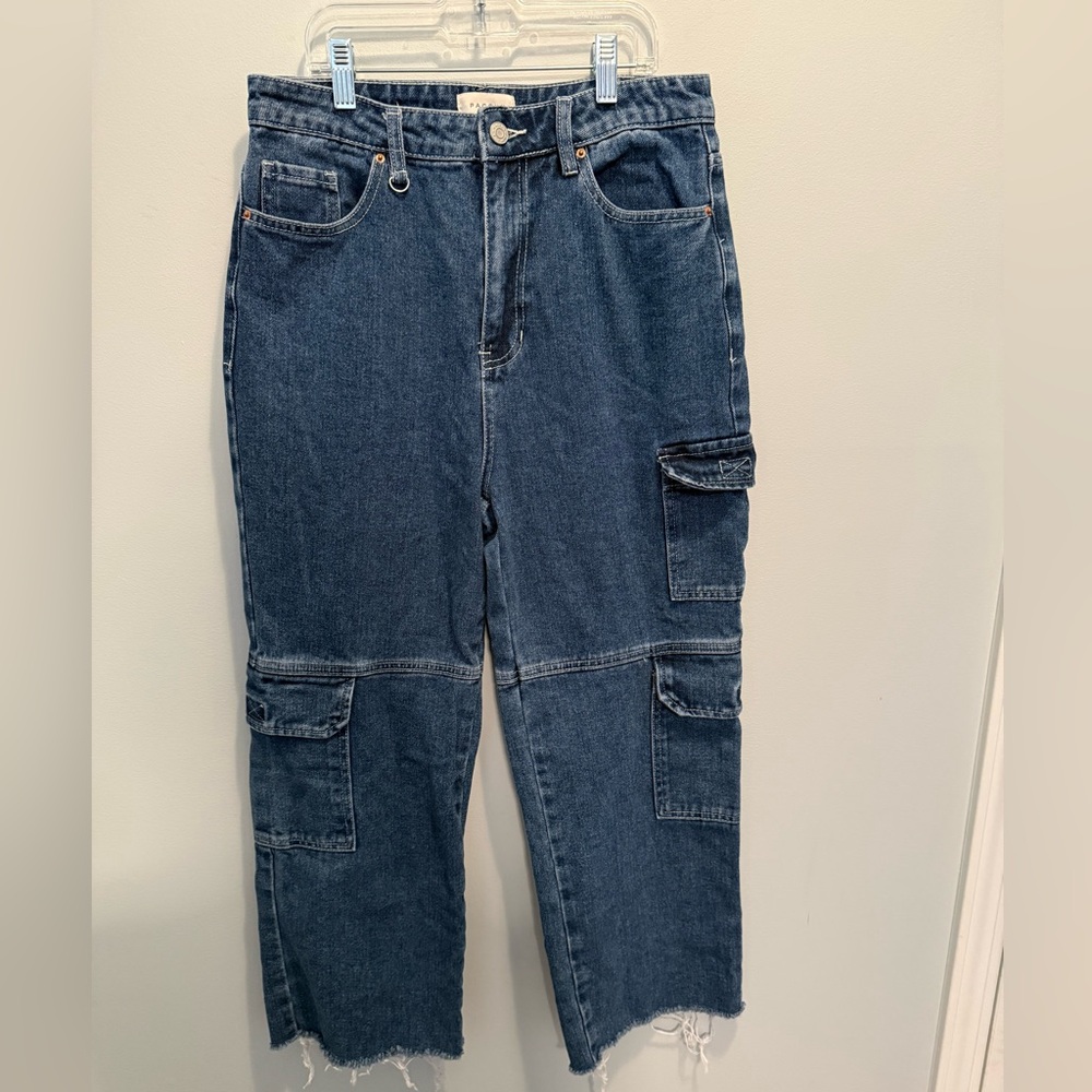 PacSun Dark Indigo '90s Boyfriend Cargo Jeans Cropped Size 28 Y2K Festival